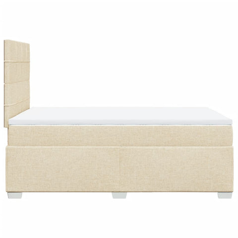 vidaXL Boxspringbett mit Matratze Creme 120x200 cm Stoff