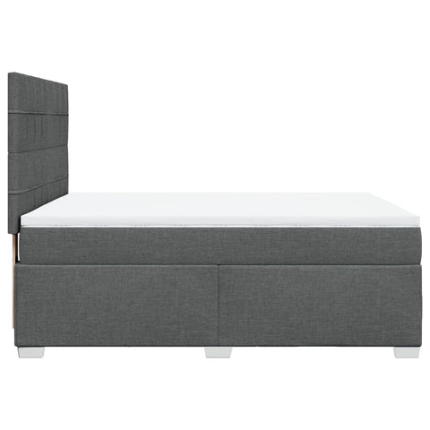 Boxspringbett mit Matratze Dunkelgrau 140x200 cm Stoff