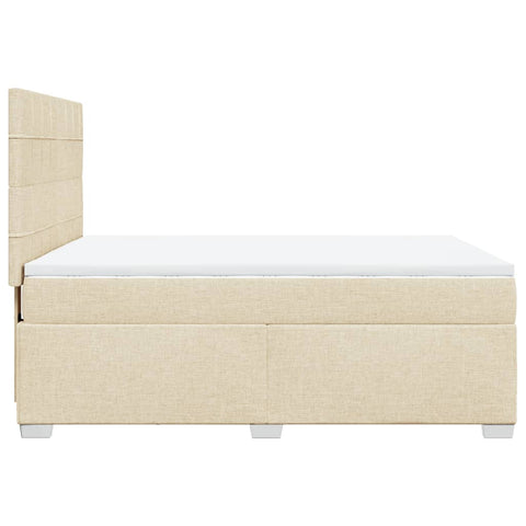 Boxspringbett mit Matratze Creme 140x200 cm Stoff