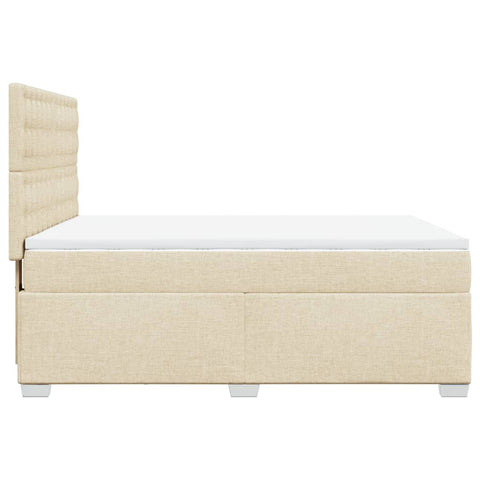 Boxspringbett mit Matratze Creme 140x200 cm Stoff