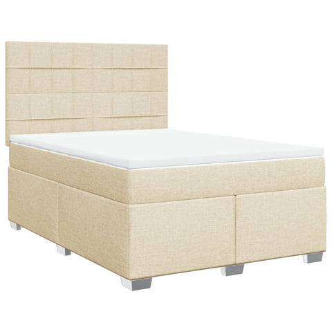 Boxspringbett mit Matratze Creme 160x200 cm Stoff