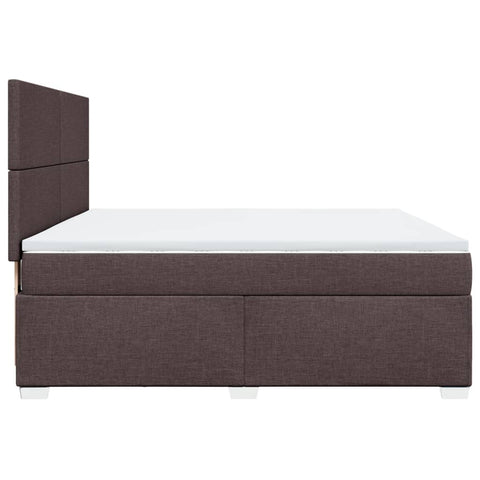 Boxspringbett mit Matratze Dunkelbraun 180x200 cm Stoff