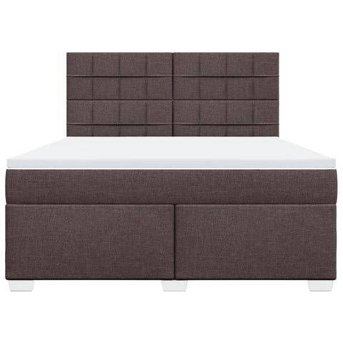 Boxspringbett mit Matratze Dunkelbraun 180x200 cm Stoff