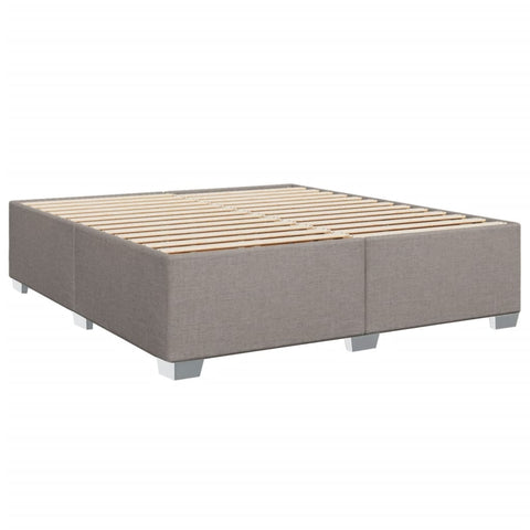 vidaXL Boxspringbett mit Matratze Taupe 200x200 cm Stoff