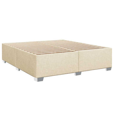 vidaXL Boxspringbett mit Matratze Creme 200x200 cm Stoff