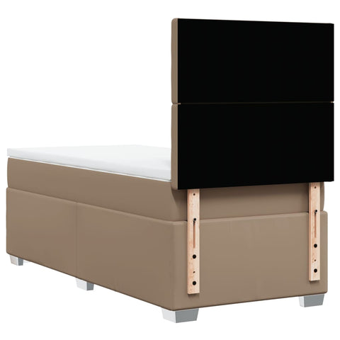 vidaXL Boxspringbett mit Matratze Cappuccino-Braun 90x190cm Kunstleder