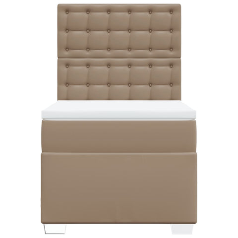 vidaXL Boxspringbett mit Matratze Cappuccino-Braun 90x200cm Kunstleder