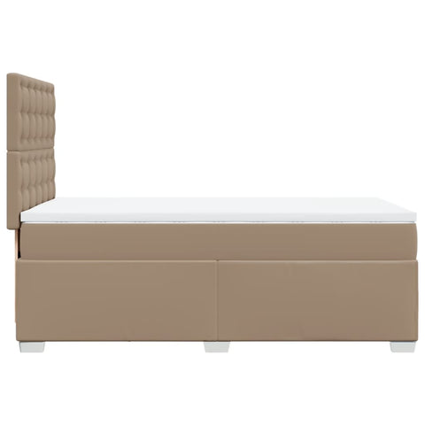 vidaXL Boxspringbett mit Matratze Cappuccino-Braun 90x200cm Kunstleder