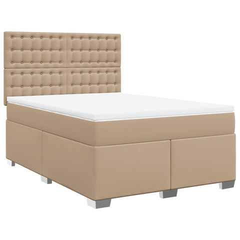 Boxspringbett Matratze Cappuccino-Braun 140x200cm Kunstleder