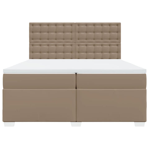 Boxspringbett Matratze Cappuccino-Braun 200x200cm Kunstleder