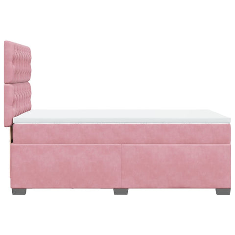 Boxspringbett mit Matratze Rosa 80x200 cm Samt