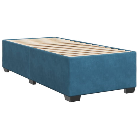 vidaXL Boxspringbett mit Matratze Blau 90x190 cm Samt