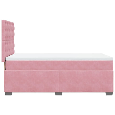 Boxspringbett mit Matratze Rosa 90x200 cm Samt