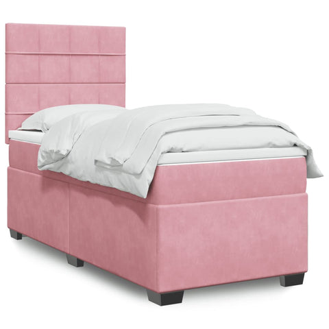 Boxspringbett mit Matratze Rosa 100x200 cm Samt