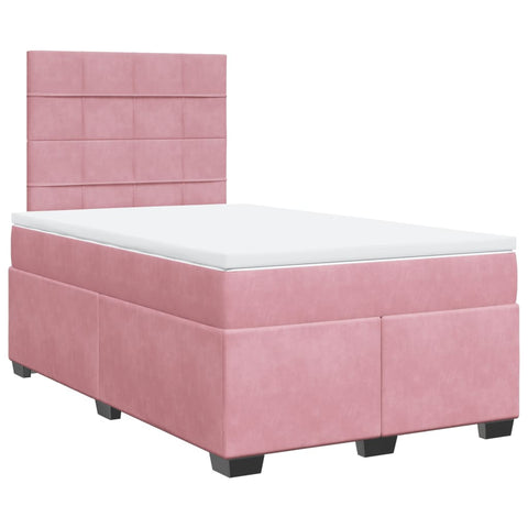 Boxspringbett mit Matratze Rosa 120x190 cm Samt