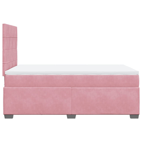 Boxspringbett mit Matratze Rosa 120x190 cm Samt