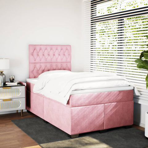 Boxspringbett mit Matratze Rosa 120x200 cm Samt