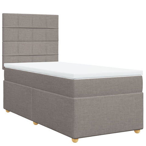 Boxspringbett mit Matratze Taupe 90x190 cm Stoff