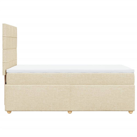 vidaXL Boxspringbett mit Matratze Creme 90x190 cm Stoff