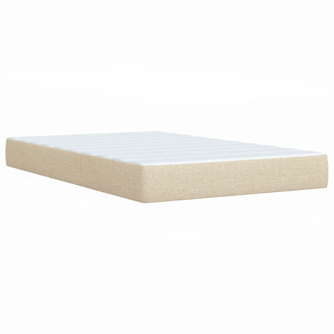 vidaXL Boxspringbett mit Matratze Creme 120x190 cm Stoff