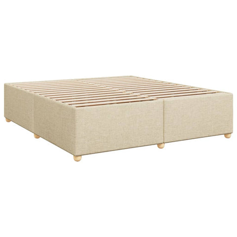 vidaXL Boxspringbett mit Matratze Creme 200x200 cm Stoff