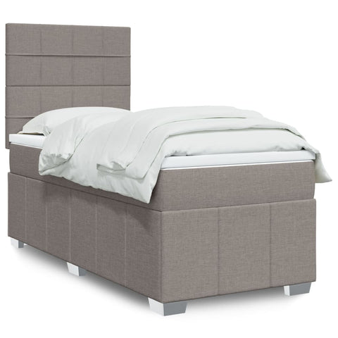 Boxspringbett mit Matratze Taupe 90x190 cm Stoff