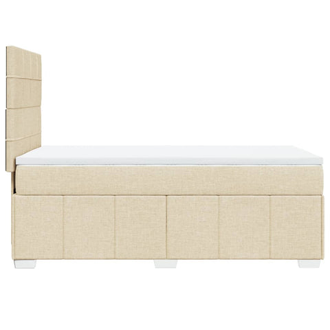 vidaXL Boxspringbett mit Matratze Creme 90x200 cm Stoff