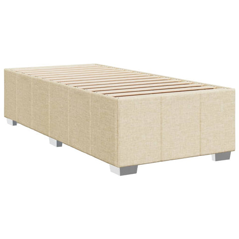 vidaXL Boxspringbett mit Matratze Creme 90x200 cm Stoff