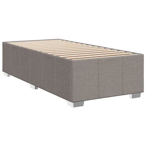 vidaXL Boxspringbett mit Matratze Taupe 100x200 cm Stoff