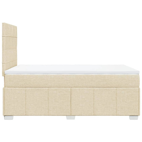 vidaXL Boxspringbett mit Matratze Creme 120x190 cm Stoff