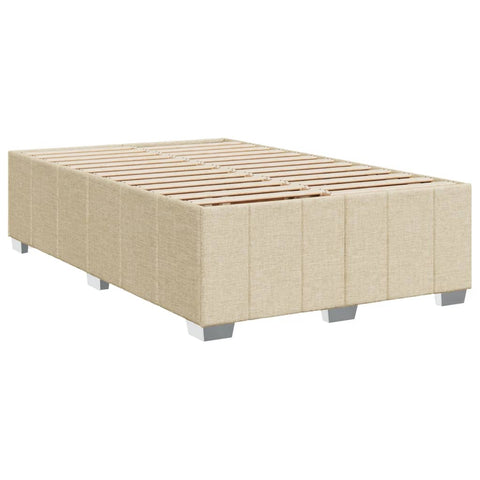 vidaXL Boxspringbett mit Matratze Creme 120x190 cm Stoff