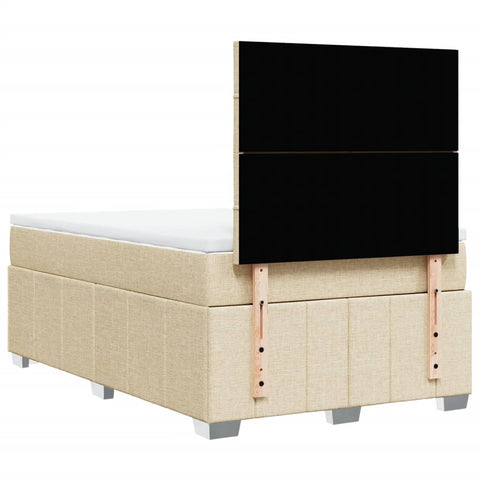 vidaXL Boxspringbett mit Matratze Creme 120x200 cm Stoff