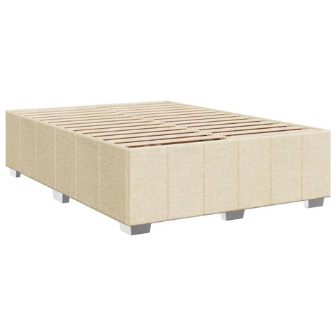 Boxspringbett mit Matratze Creme 140x190 cm Stoff