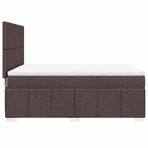 Boxspringbett mit Matratze Dunkelbraun 140x200 cm Stoff