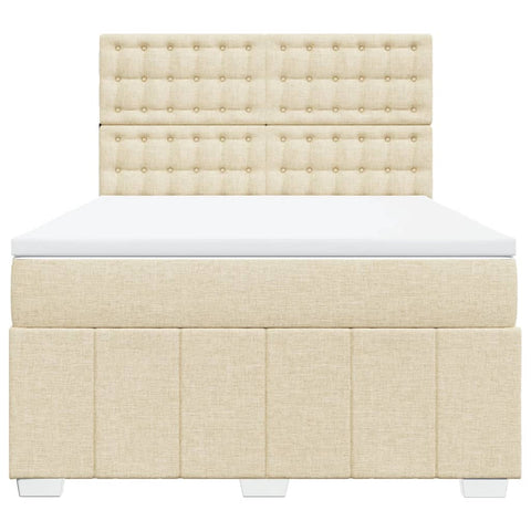 Boxspringbett mit Matratze Creme 140x200 cm Stoff