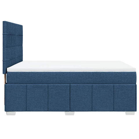 vidaXL Boxspringbett mit Matratze Blau 160x200 cm Stoff