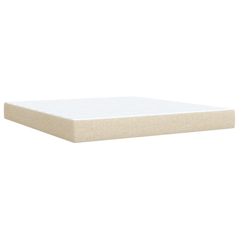 Boxspringbett mit Matratze Creme 180x200 cm Stoff