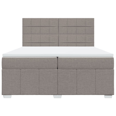 vidaXL Boxspringbett mit Matratze Taupe 200x200 cm Stoff