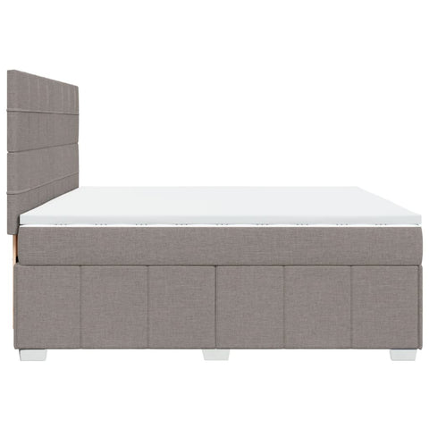 vidaXL Boxspringbett mit Matratze Taupe 200x200 cm Stoff