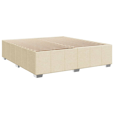 vidaXL Boxspringbett mit Matratze Creme 200x200 cm Stoff