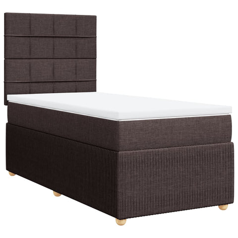 Boxspringbett mit Matratze Dunkelbraun 90x190 cm Stoff