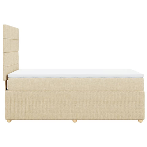 Boxspringbett mit Matratze Creme 90x190 cm Stoff