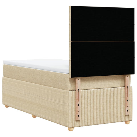 Boxspringbett mit Matratze Creme 90x190 cm Stoff