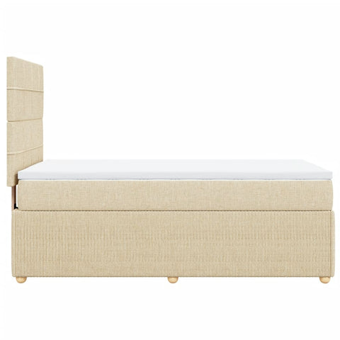 vidaXL Boxspringbett mit Matratze Creme 100x200 cm Stoff