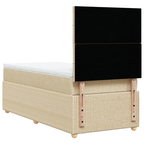 vidaXL Boxspringbett mit Matratze Creme 100x200 cm Stoff