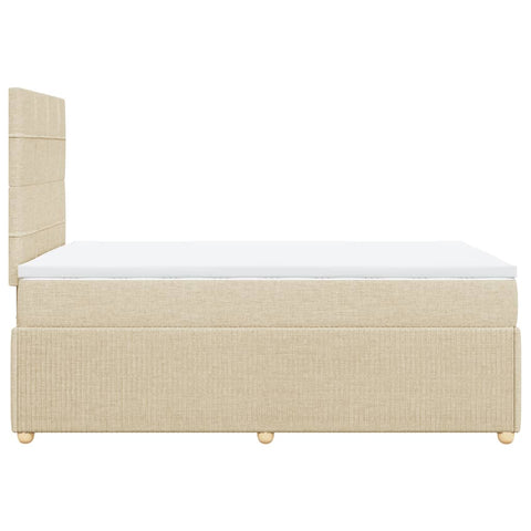 vidaXL Boxspringbett mit Matratze Creme 120x200 cm Stoff