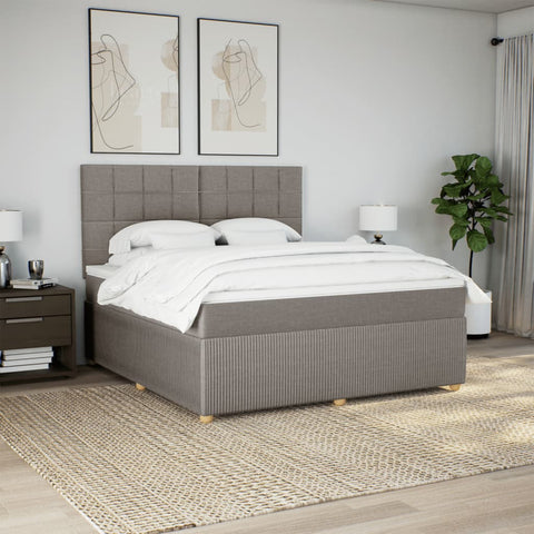 Boxspringbett mit Matratze Taupe 180x200 cm Stoff