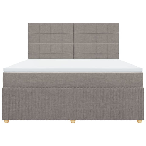 Boxspringbett mit Matratze Taupe 180x200 cm Stoff