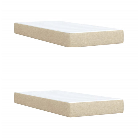 vidaXL Boxspringbett mit Matratze Creme 200x200 cm Stoff