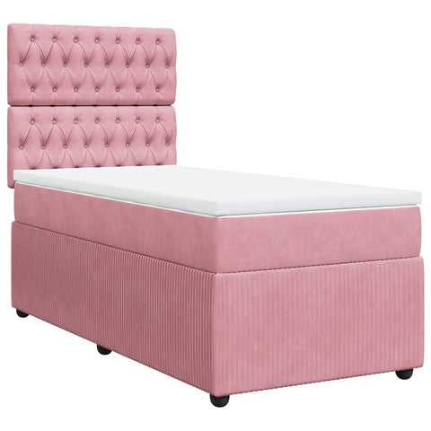 Boxspringbett mit Matratze Rosa 90x190 cm Samt